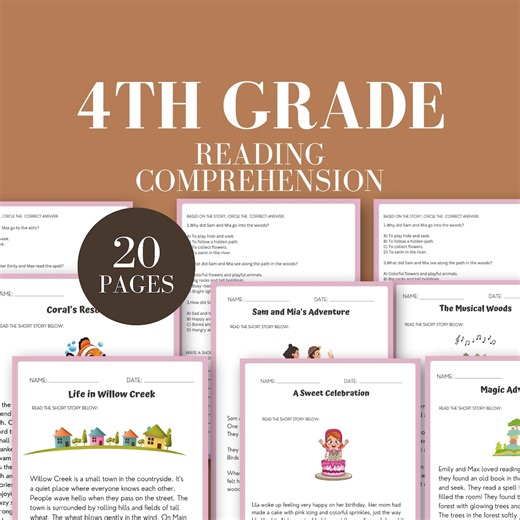 4th Grade Worksheets 4th Grade Reading Comprehension Worksheets 4th Grade Curriculum 4th Grade Homeschool Morning Work Printables - Etsy