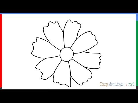 How to draw a Marigold flower step by step for beginners
