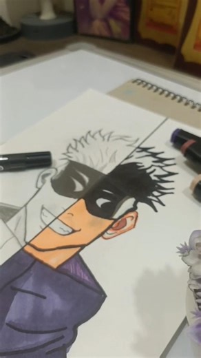 Domain Expansion: Infinite Color 🤞✨ drawing looks powerful* Gojo Satoru* #art 🌌 #JujutsuKaisen