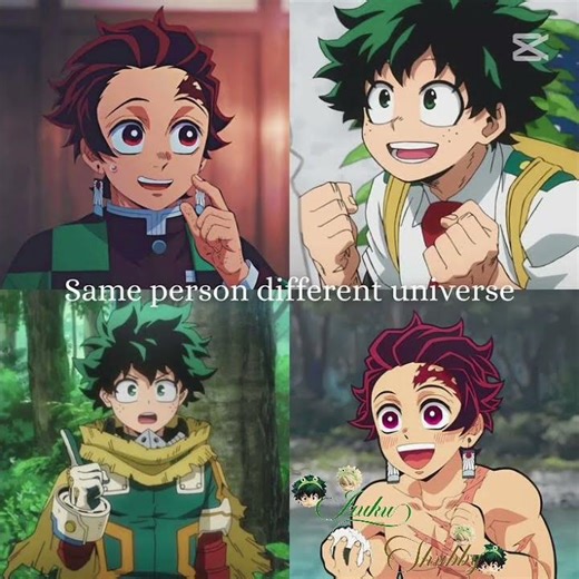 same person but different universe #demonslayer #mha #anime #deku #myheroacademia