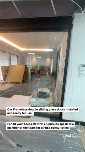 Hikvision Access Control on double glass sliding doors.