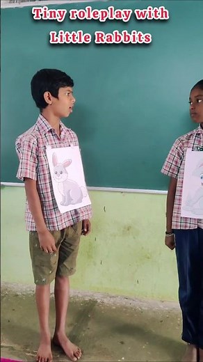 Tiny roleplay with little rabbits #roleplay #rabbit #classroom #innovativelearning #shorts