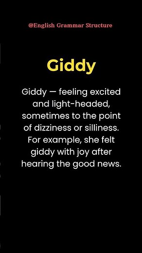 Giddy – A Fun Word for Dizzy Excitement or Joy! #englishvocabulary #englishpractice #englishlearning