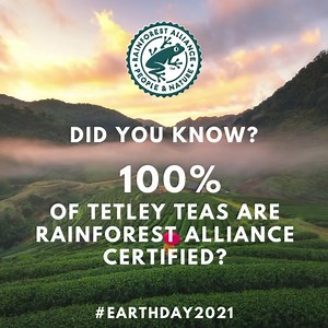 We only have one Earth, so let’s make sure we take care of her! Tetley Tea has partnered with rainforest alliance to ensure the tea farming practices being used minimize the impacts on the environment and act towards safeguarding it. 🌎 | Tetley Tea