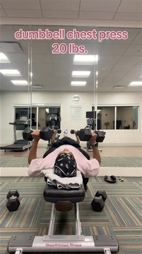 dumbbell chest press 20 lbs.