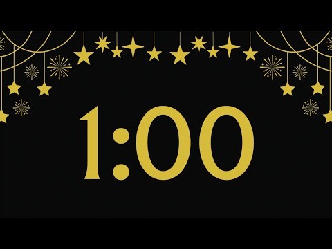 1 Minute New Years Timer | With Upbeat Music | Happy New Year Theme 🌟🖤💫