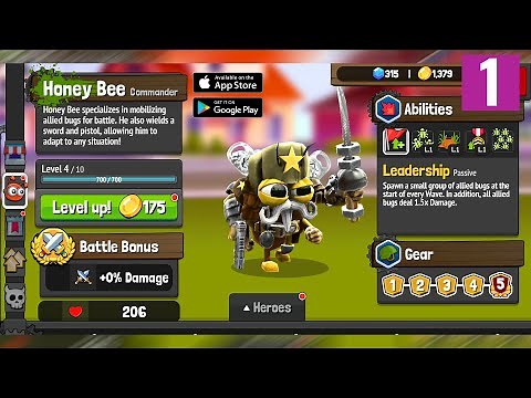 Bug Heroes: Tower Defense - Gameplay (Android/iOS) part 1