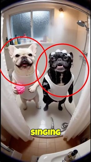 Cute Pugs Singing in the Shower 😂🐕