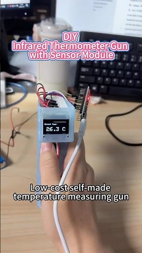 DIY Non-Contact Infrared Thermometer Gun Using IR Sensor Module.#arduino #module #diy #electronics
