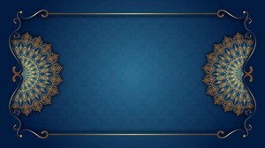 Download Blue luxury background with rotating gold mandala for free