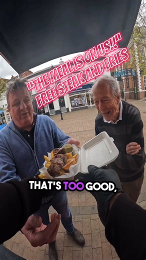 26K views · 10K reactions | I love this sequence of events, I offered @sbremoval.ltd a free steak and fries instead he decided to pay it forward, next day my first customers were these two gentleman. For some reason I just felt they were deserving, read his comment at the end.  . . . . Tap the like button if this video got you in the feels 凉 ❤️ . . . . #steak #generosity #streetfood #epsom | OnFries | Facebook