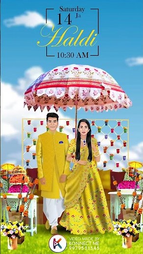 Caricature Wedding Invitations Indian | Wedding Invitation Video | Wedding Invitation Video Template