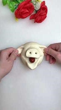 Steamed buns look delicious. Creative dough food. Dough artisans prepare for new year