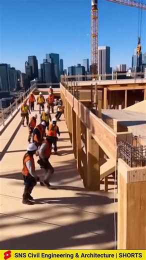 A tall wooden structure collapses. #CivilEngineering #Architecture #WoodStructure