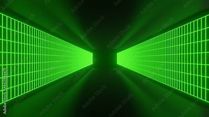 animation of passing through the green corridor of the time dimension matrix