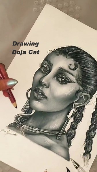 drawing Doja Cat 😼✍🏻 #dojacat #drawing #art #artist #painting #fyp #portugal @Doja Cat