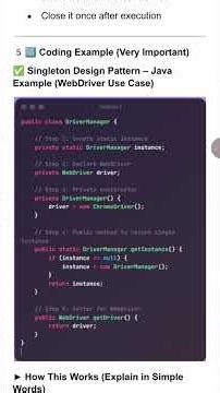 Singleton Design Pattern #automationtesting #sdet #selenium #java