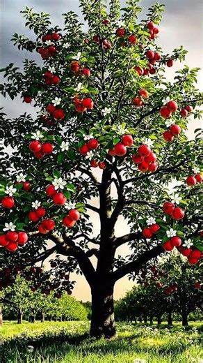 Developing a fruit-bearing apple tree using AI #ai #asmr #fruit