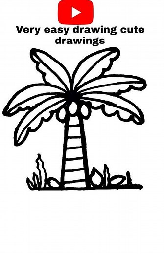 🤣how to draw palm tree drawing easy with color step drawing coconut tree fruit drawing rainbow color