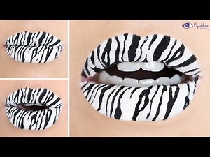 EASY Zebra Print Shimmer Lipstick Tutorial || EyedolizeMakeup