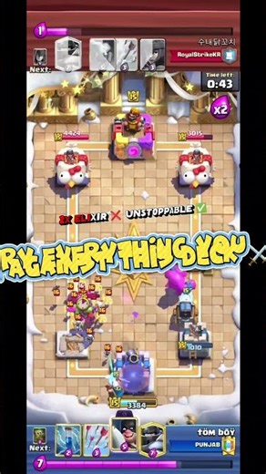“Opponent Had No Chance in 2x Elixir 😈 3 Crown Deck”