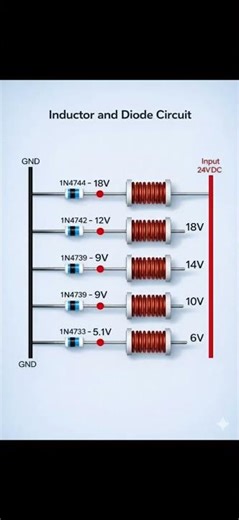 Inductor and Zener Diode Circuit Explained | 24V DC Voltage Drop | Electronics Short