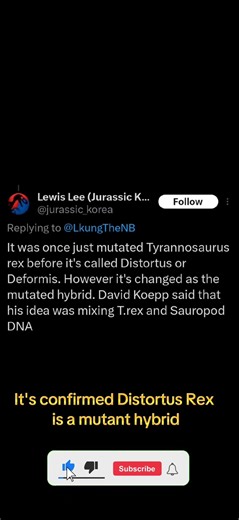 It's confirmed Distortus Rex is a mutant hybrid