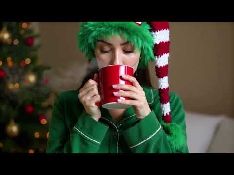 Striped Christmas Santa Hat – Knitted Long Elf Stocking Cap