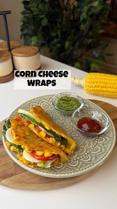 Corn and Cheese Wraps 🌯 Breakfast that feels like a warm hug 🥹🌯 Made my corn & cheese wraps this morning and honestly, this is the kind of easy, no-drama food I want on busy days. Melty, crispy, comforting exactly what my sleepy self needs. Recipe: Ingredients To make the Wrap * Cheese 1/2 cup (I have used Cheddar cheese) * Corn 1/2 cup To make the wrap * Mint coriander chutney * Tomatoes * Cucumber * Salad leaves * Chaat masala [The Pink Apron, Yum, Break Fast, Corn Wraps, Corn And Cheese Wr