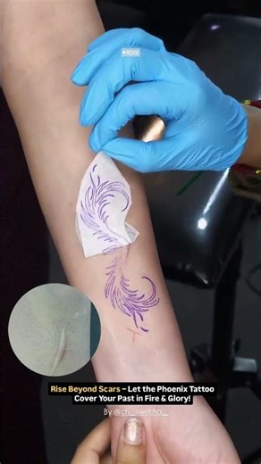Scar Cover-Up with Phoenix Tattoo | Stunning Transformation
