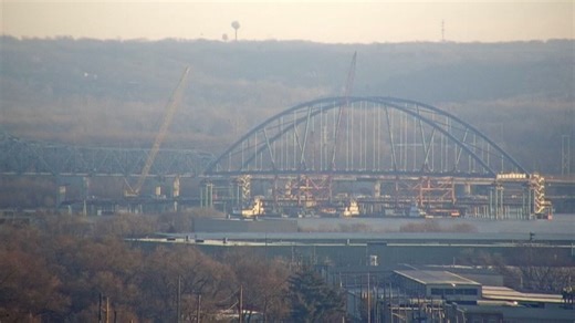 21K views · 421 reactions | It took 2 hours to float the new arch into place from its assembly area, but there's still more work to do. Click the link for more. https://www.25newsnow.com/2023/12/19/eastbound-mcclugage-bridge-project-is-one-step-closer-completion/ | 25News WEEK | Facebook