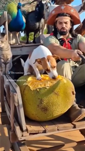 Teedy comendo jaca #fazenda #sitio #cangaço #cachorrosdivertidos