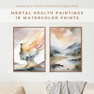 Mental Health Watercolor Art Prints: Calming Abstract Landscape (digital Download) - Etsy