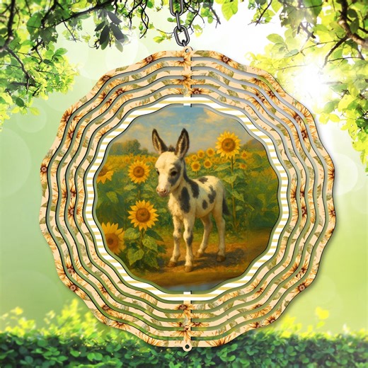 Donkey Wind Spinner PNG Sunflower Farm Animal Rustic Country Garden Decor Sublimation Template Round Yard Art (instant Digital Download) - Etsy