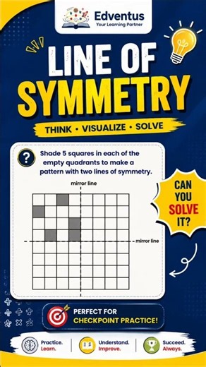 Line of Symmetry Challenge! Can You Solve It? 🧠 #Maths #edventus
