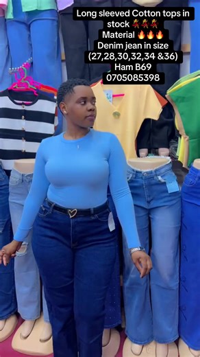 Stylish Long Sleeve Tops and Denim Jean Plugs in Kampala