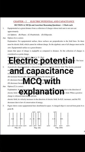 Electric Potential and Capacitance MCQ question with explanation answer