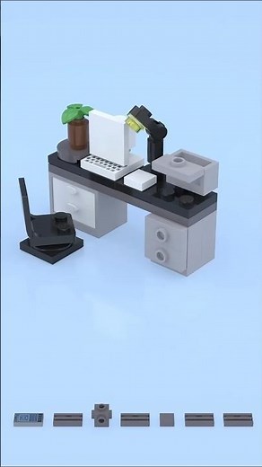 🖥️✨ LEGO Mini Office Desk Build! Tiny Workspace Goals 🧱💼 #Shorts #lego