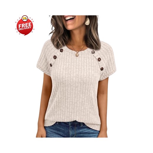 Womens Comfort Short Sleeve Tunic Tops Slim Fit Business Casual Work Wear Shirt - Etsy