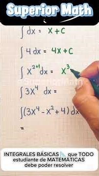 INTEGRALES BÁSICAS 📐 que TODO estudiante de MATEMÁTICAS debe saber #integrales #calculo #matematica