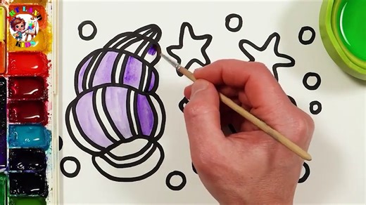 🌟 Beautiful Seashells and Starfish Drawing for Kids 🌊🎨