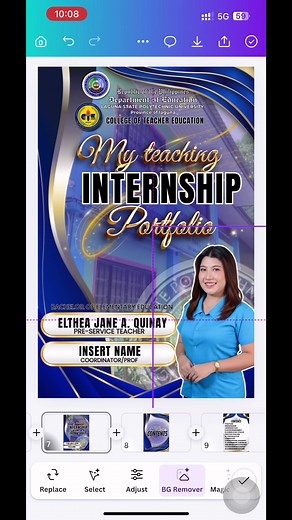 Teaching Internship Portfolio Canva Template | Blue Edition