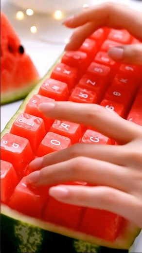 ASMR Watermelon Keyboard 🍉 Super Satisfying Fruit Typing Sounds