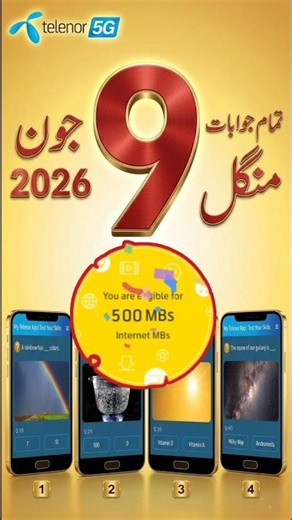 My Telenor App Test Your Skills Answers Today – 9 June 2026 | Telenor Quiz Today