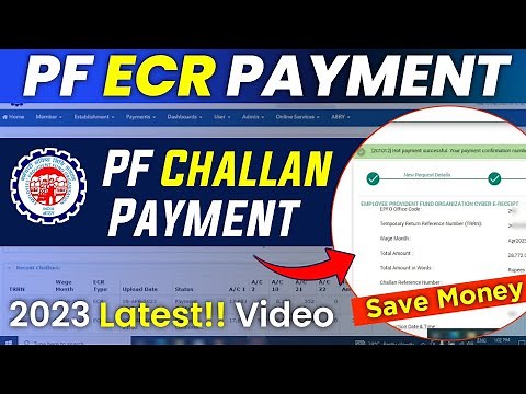PF ECR Payment 🤑 Through Net Banking Online 2023 | Epfo Monthly Challan Payment 2023 | Epf Challan