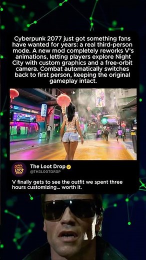 CYBERPUNK 2077 FINALLY HAS THIRD PERSON! 🤯 #shorts #viral #gaming #mods #youtubeshorts