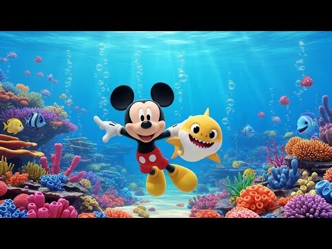 Mickey Mouse & Baby Shark Underwater Adventure 🐭🦈 | 3D Disney Style Fun for Kids