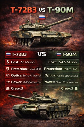 🔥 T-72B3 vs T-90M 🐻🇷🇺 | Russia’s Modern Tank Showdown ⚔️