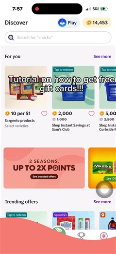 Tutorial on how to get free gift cards! #fyp #fetch #fetchrewards #giftcard #free #viral