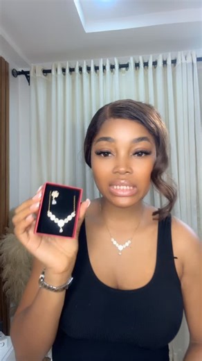 Jewelry_Genie on Instagram: "Website Name; Tear Drop Set #9,500 *Earring & Necklace *Non-Tarnish *No Box❌❗️"